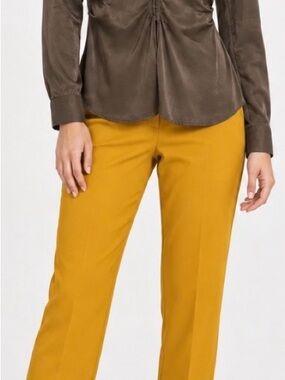 Soho Mustard Straight-Leg Tailored Trousers